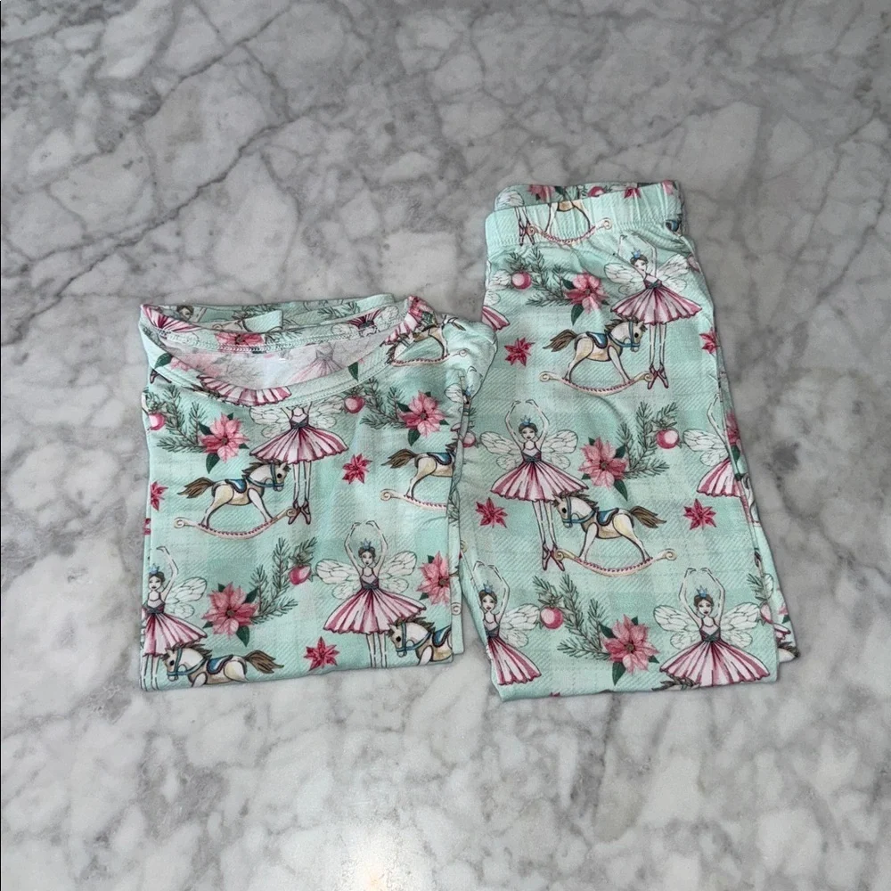 Posh Peanut Holiday Floral Ballerina Pajama Set 3/4T